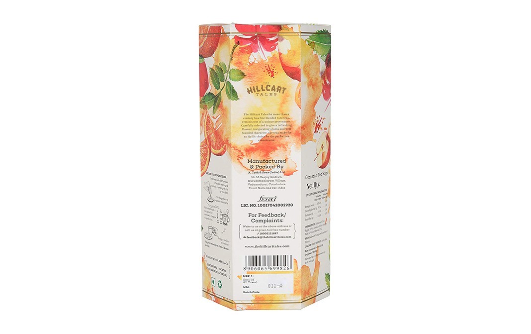 The Hillcart Tales Blood Orange Hot And Cold Tisane   Box  14 pcs